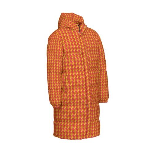 Bright Herringbone Unisex Long Down Jacket - Image 4