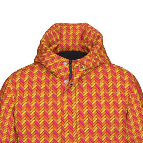 Bright Herringbone Unisex Long Down Jacket - Image 6