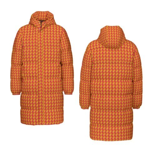 Bright Herringbone Unisex Long Down Jacket