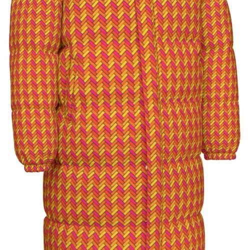 Bright Herringbone Unisex Long Down Jacket - Image 8