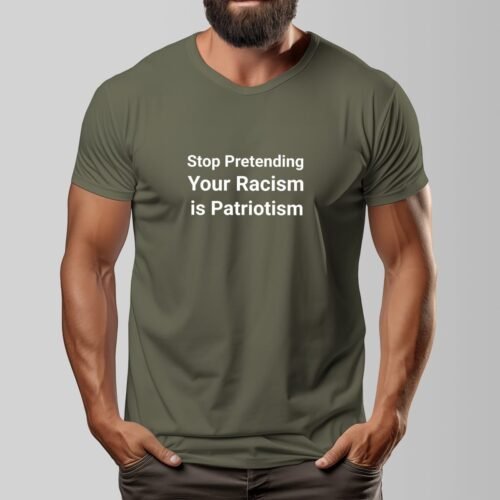 Racism isnt Patriotism Unisex O-neck Short Sleeve T-shirt | 180GSM Cotton (DTF) - Image 11