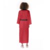 Red All-Over Print Women's Satin Kimono Long Robe - Image 4