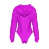 Bright Magenta All-Over Print Women's Raglan Sleeve Hooded Bodysuit - Image 2