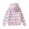 Pink Love Heart All-Over Print Women’s Hoodie With Decorative Ears - Image 2