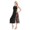 Women's Black Lace Cami Cross Back Dress - Image 3