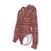 Women's Red Christmas Raglan Sleeve Hooded Bodysuit, Xmas outfit - Image 4