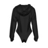 America Chose the Psychopath Women's Black Raglan Sleeve Hooded Bodysuit - Image 2