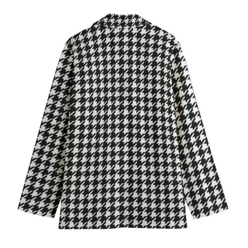 Large Print Houndstooth Women's Leisure Blazer - Image 2