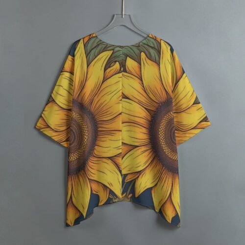 Sunflower All-Over Print Women's Bat Sleeve Shirt - Image 3