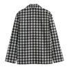 Large Print Houndstooth Men's Casual Flat Lapel Collar Blazer - Image 2