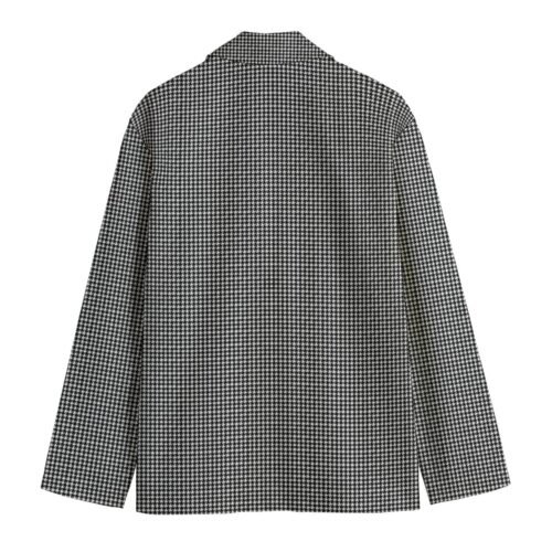 Houndstooth Men's Casual Flat Lapel Collar Blazer - Image 2