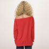 Red Christmas Jumper Oversized Women's Off-Shoulder Sweatshirt - Image 4