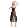 Women's Black Lace Cami Cross Back Dress - Image 4