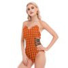 Bright Herringbone Women's Tube Top Bodysuit With Side Black Straps - Image 3