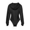 Women's Black Raglan Sleeve Hooded Bodysuit - Image 2