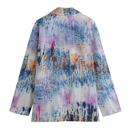 Color Splash All-Over Print Women's Leisure Blazer - Image 2