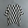 Checkered All-Over Print Women's Bat Sleeve Shirt - Image 3