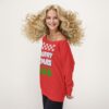 Red Christmas Jumper Oversized Women's Off-Shoulder Sweatshirt - Image 3