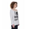 I Hit Racists Oversized Women's Off-Shoulder Sweatshirt - Image 2