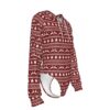 Women's Red Christmas Raglan Sleeve Hooded Bodysuit, Xmas outfit - Image 3