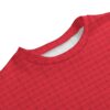 Red All-Over Print Unisex Drop-shoulder Knitted Fleece Sweater - Image 3