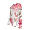 White and Pink Floral Print Women's Raglan Sleeve Hooded Bodysuit - Image 4