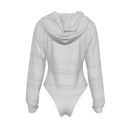 White Women's Raglan Sleeve Hooded Bodysuit - Image 2