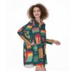 Peek-a-Pocket Princess All-Over Print Women's Casual Loose Long Sleeve Dress With Pocket - Image 2