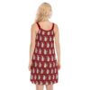 Christmas Snowman Print Women's Sleeveless Red Cami Dress - Image 3