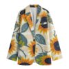 Urban Style Sunflower Floral All-Over Print Women's Leisure Blazer - Image 4