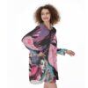 The Queen’s Quirky Cache All-Over Print Women's Casual Loose Long Sleeve Dress With Pocket - Image 2