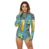 Zombie Drinking Beer Sweater Bodysuit with Turtleneck - Image 2