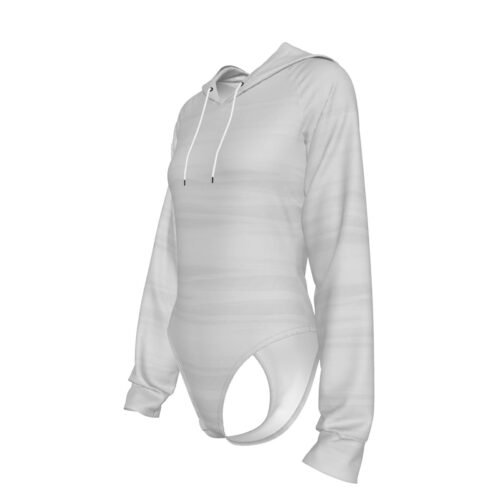 White Women's Raglan Sleeve Hooded Bodysuit - Image 4