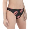 Lipstick Stain Kisses Low Waist Thong Underwear Black - Image 4