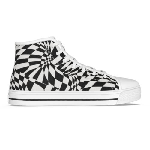 Psychedelic Checkered Women's Canvas Shoes