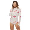 Love and Hearts Sweater Bodysuit Feature with Turtleneck - Image 2