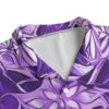 Purple Floral All-Over Print Men's Hawaiian Shirt With Button Closure - Image 3