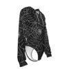 Spiderweb Black Women's Raglan Sleeve Hooded Bodysuit - Image 3