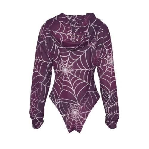 Spiderweb Women's Raglan Sleeve Hooded Bodysuit - Image 2