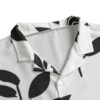 Black Floral White Classic Hawaiian shirt with a Roman collar - Image 3