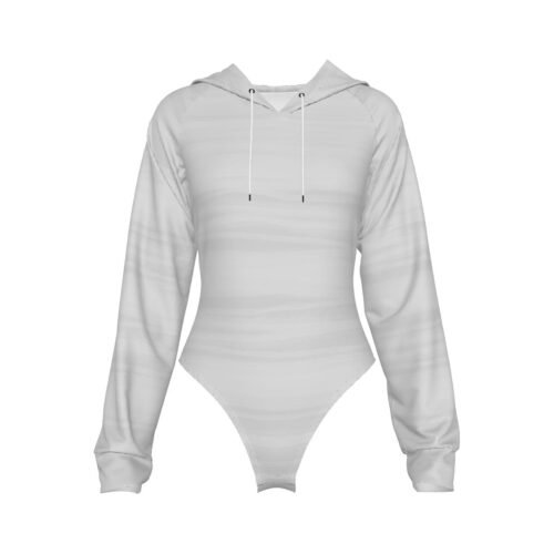 White Women's Raglan Sleeve Hooded Bodysuit