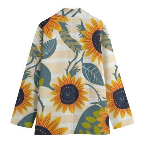 Sunflower Floral All-Over Print Women's Leisure Blazer