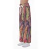 Colored Feathers All-Over Print Women's High-waisted Straight-leg Trousers - Image 2