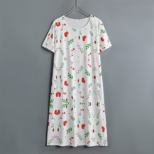 Floral Love Women's Dress With Short Sleeve