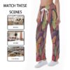 Colored Feathers All-Over Print Women's High-waisted Straight-leg Trousers - Image 5