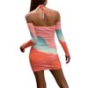 Pastel All-Over Print Women's Halter Lace-up Dress - Image 4