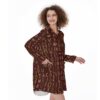 The Regal Rumpus Gown All-Over Print Women's Casual Loose Long Sleeve Dress With Pocket - Image 3