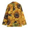 Haute Couture Sunflowers All Over Print Womens Leisure Blazer - Image 3