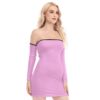 Pastel Pink Women's Off-shoulder Back Lace-up Dress - Image 2