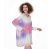 Satin Secrets Gown All-Over Print Women's Casual Loose Long Sleeve Dress With Pocket - Image 2